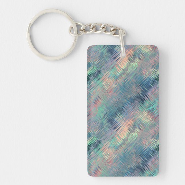 Alexandrite Blue Glassy Texture Key Ring (Front)