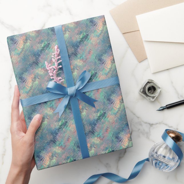 Alexandrite Blue Glassy Texture Wrapping Paper (Gifting)