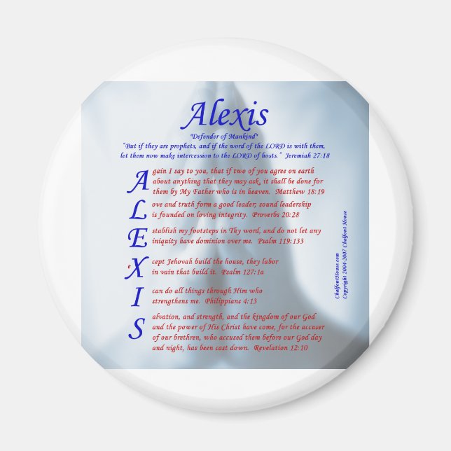 Alexis Acrostic Magnet (Front)