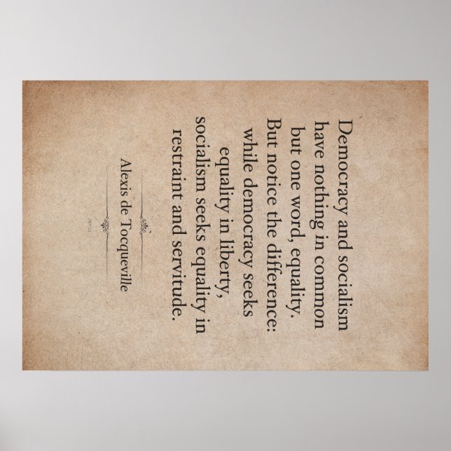 Alexis de Tocqueville Quote Poster (Front)