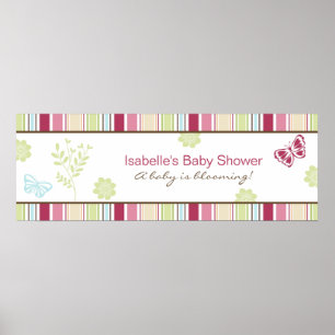Alexis Garden Baby Shower Banner Poster