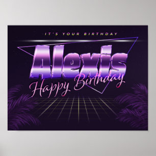 Alexis Name Vorname lila retro Poster Geburtstag