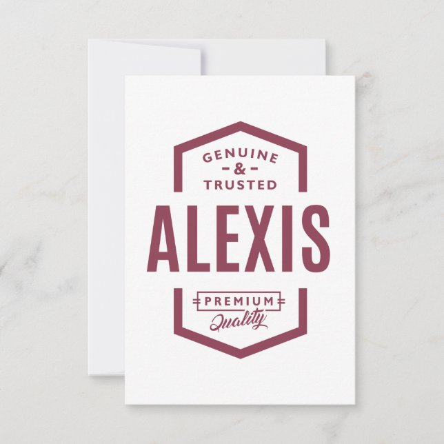 Alexis Personalised Name Birthday Gift RSVP Card (Front)