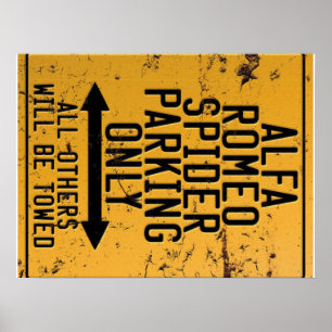 Alfa Romeo Spider Parking Only Poster