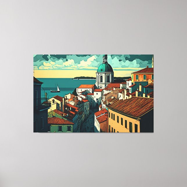 Alfama, Lisbon's Oldest District, Portugal Canvas Print (Front)