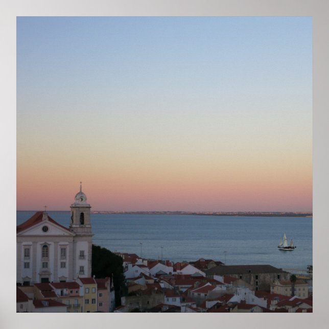 Alfama Sunset Lisbon Portugal Photo Poster (Front)
