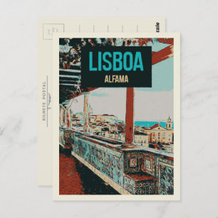Alfama View Illustration, Lisbon's Charming Postcard