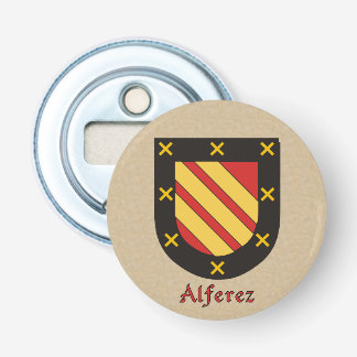 Alferez Heraldic Arms on Parchment Style Back Bottle Opener