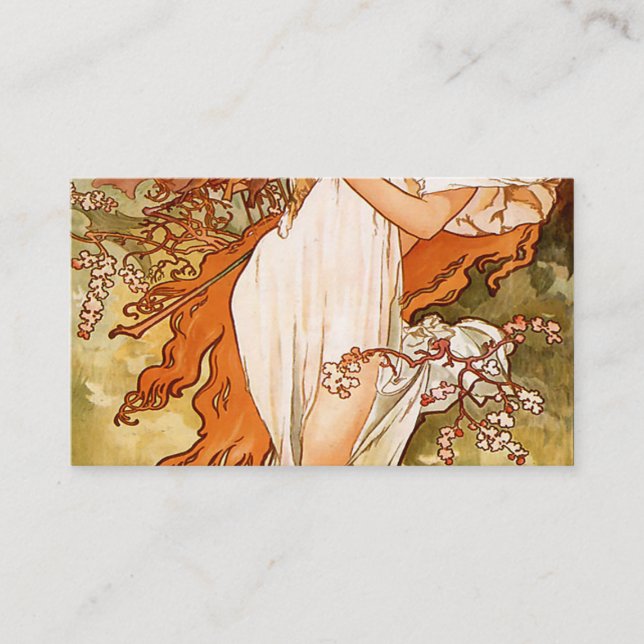 Alfons Mucha - 1896 - Spring Business Card (Front)