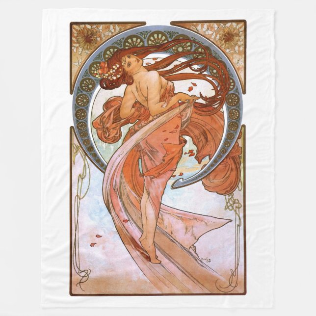 Alfons Mucha: Dance Fleece Blanket (Front)