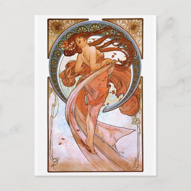 Alfons Mucha: Dance Postcard (Front)