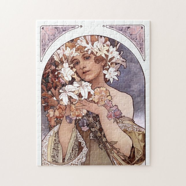 Alfons Mucha: Flower Jigsaw Puzzle (Vertical)