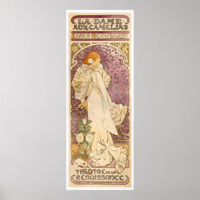 Alfons Mucha La Dame aux Camlias Sarah Bernhardt Poster (Front)