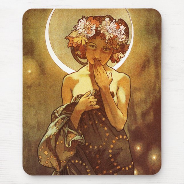 Alfons Mucha: Luna Mouse Pad (Front)