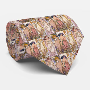 Alfons Mucha ,“ The Four Flowers ” Tie