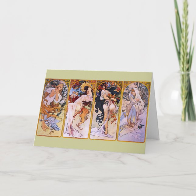 Alfons Mucha ~ The four seasons Card (Front)