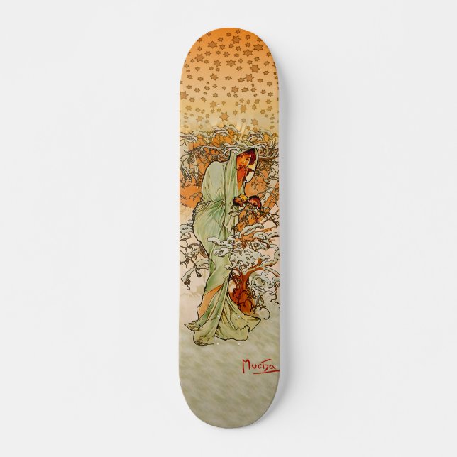 Alfons Mucha Winter Skateboard (Front)