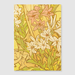Alfonse Mucha Art Nouveau lily flowers