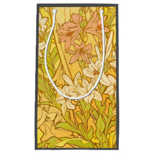 Alfonse Mucha Art Nouveau lily flowers Small Gift Bag