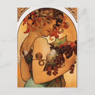 Alfonse Mucha Fruit Postcard