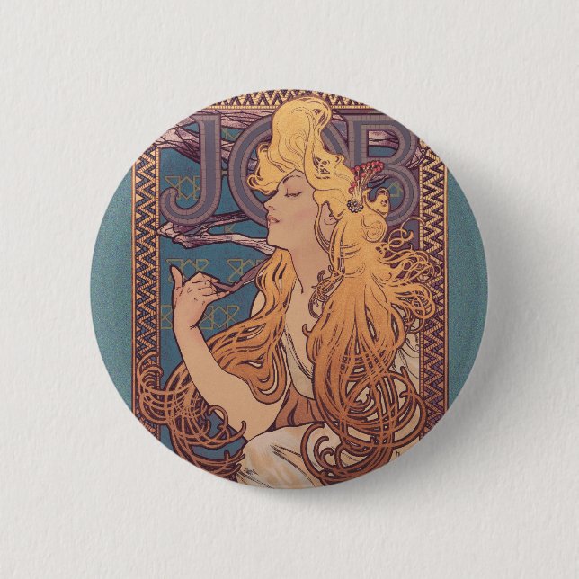 Alfonse Mucha Job Art Nouveau woman 6 Cm Round Badge (Front)