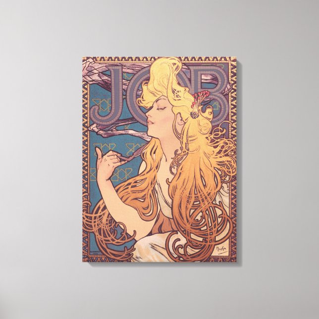 Alfonse Mucha Job Art Nouveau woman Canvas Print (Front)