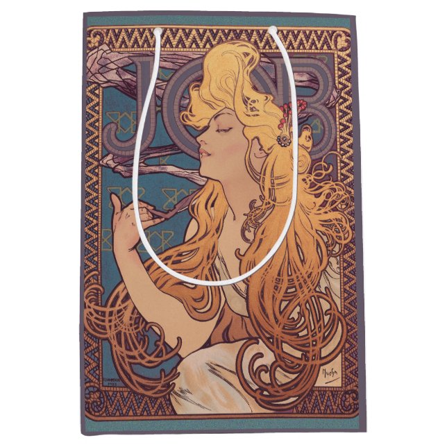 Alfonse Mucha Job Art Nouveau woman Medium Gift Bag (Front)