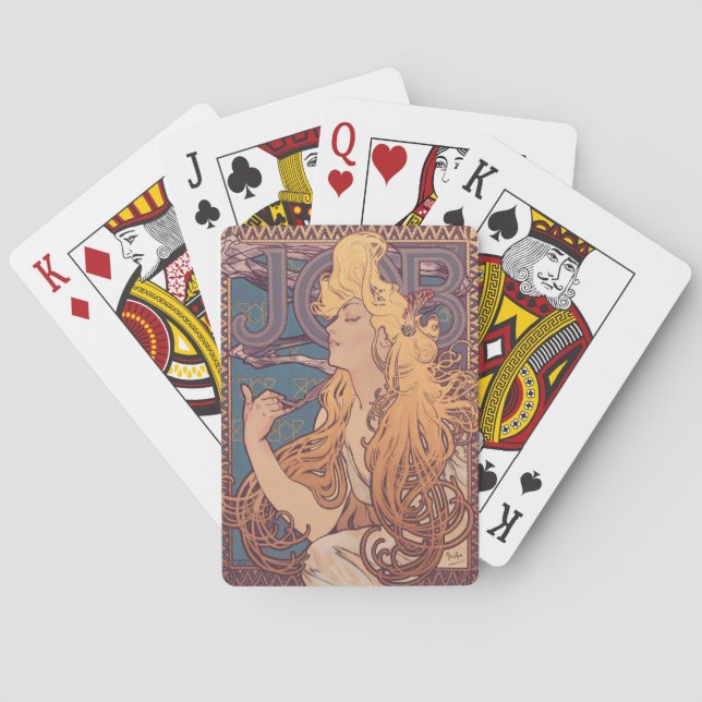 Alfonse Mucha Job Art Nouveau woman Playing Cards (Back)