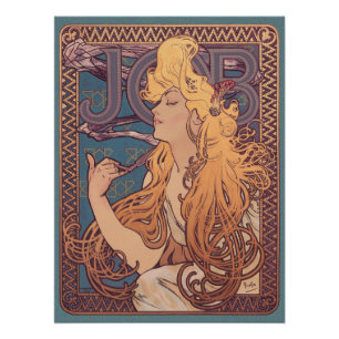 Alfonse Mucha Job Art Nouveau woman Poster