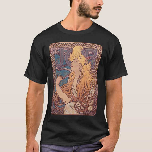 Alfonse Mucha Job Art Nouveau woman T-Shirt (Front)