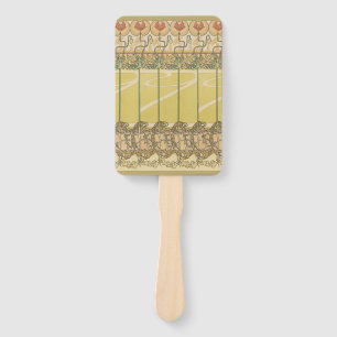 Alfonse Mucha Poppies Art Nouveau Floral Wallpaper Hand Fan