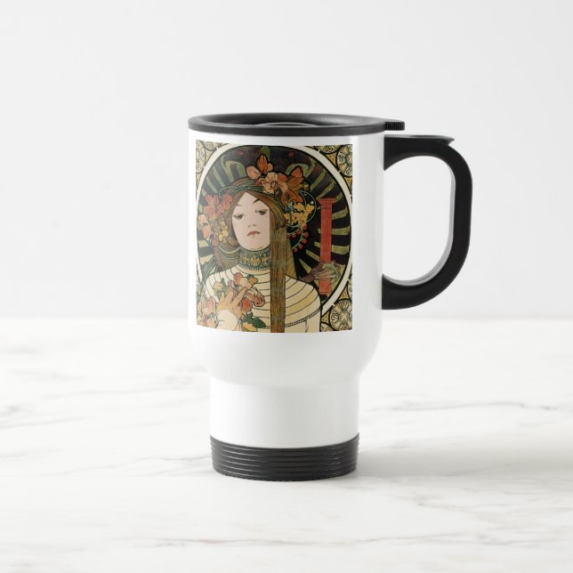 Alfonse Mucha Trappistine Nouveau Travel Mug (Right)