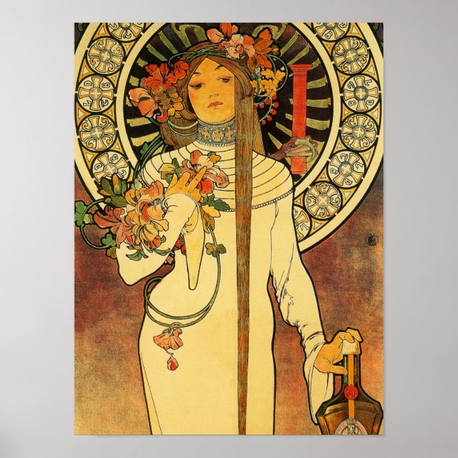 Alfonse Mucha Trappistine Nouveau Vintage Poster (Front)