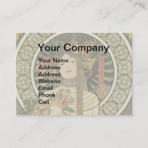 Alfonse Mucha Trappistine Nouveau Vintage Poster Business Card