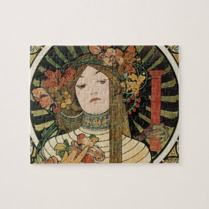 Alfonse Mucha Trappistine Nouveau Vintage Poster Jigsaw Puzzle
