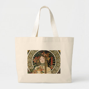 Alfonse Mucha Trappistine Nouveau Vintage Poster Large Tote Bag