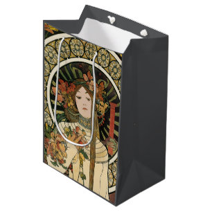 Alfonse Mucha Trappistine Nouveau Vintage Poster Medium Gift Bag