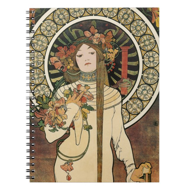 Alfonse Mucha Trappistine Nouveau Vintage Poster Notebook (Front)