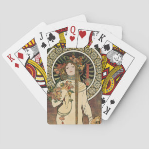 Alfonse Mucha Trappistine Nouveau Vintage Poster Playing Cards