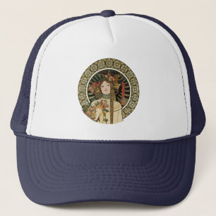 Alfonse Mucha Trappistine Nouveau Vintage Poster Trucker Hat