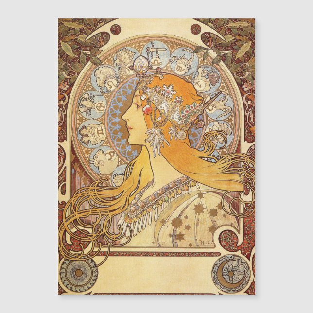 Alfonse Mucha Zodiac Art Nouveau Woman (Front)