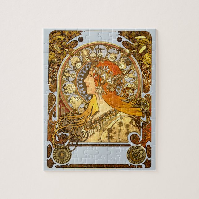 Alfonse Mucha Zodiac Art Nouveau Woman Jigsaw Puzzle (Vertical)