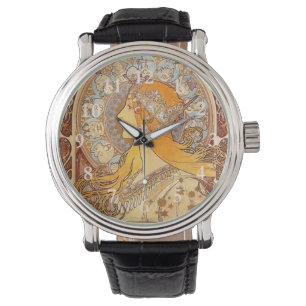 Alfonse Mucha Zodiac Art Nouveau Woman Watch