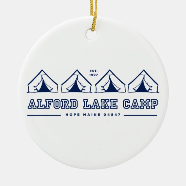 Alford Lake Camp Tent Line Ornament (Front)