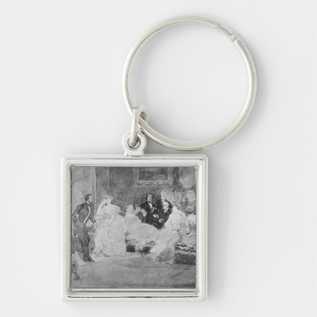 Alfred de Musset  Eugene Delacroix Key Ring (Front)