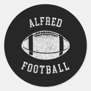 Alfred Football Distressed Vintage 80's Throwback Classic Round Sticker