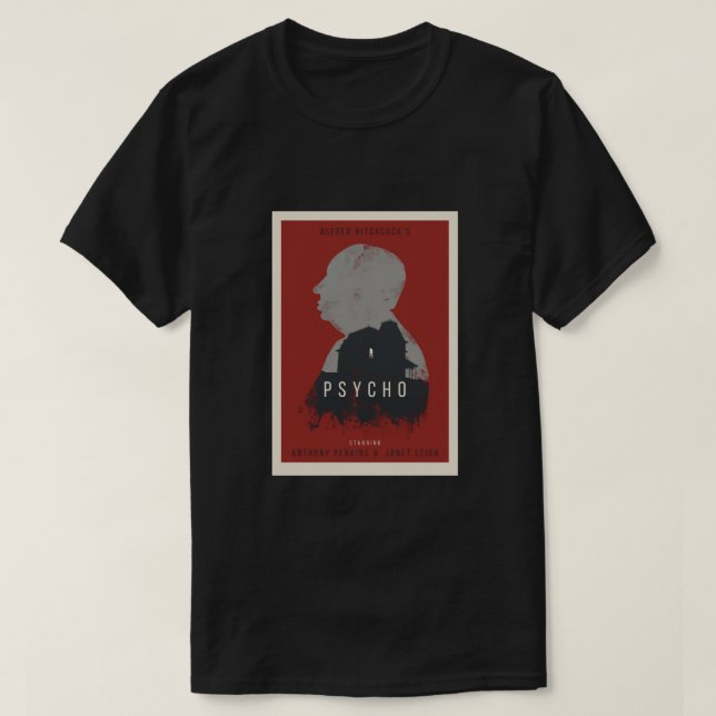 Alfred Hitchcock Psycho  Poster T-Shirt (Design Front)
