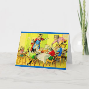 Alfred Mainzer cats Dinner Disaster Card