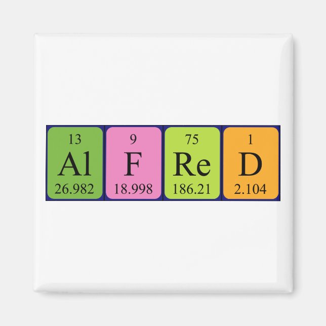 Alfred periodic table name magnet (Front)