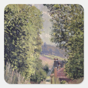 Alfred Sisley   A Road in Louveciennes Square Sticker